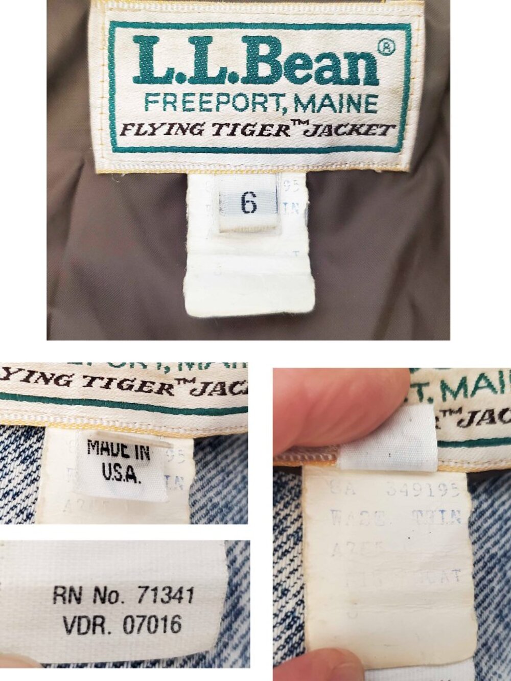 VTG L.L. Bean Women's "Flying Tiger" A-2 Leather Jacket Brown Bomber USA Made 6 - Picture 3 of 12
